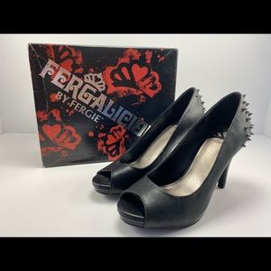 Fergie Black Spiked Heels